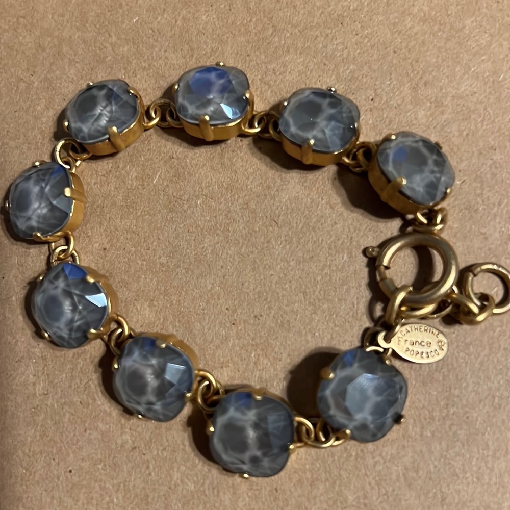 Dark gray, 14K gold plated bracelet